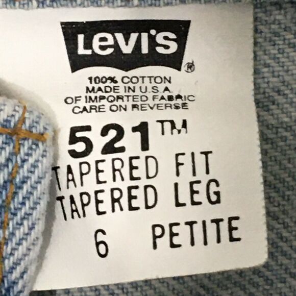 LEVIS 521 Vintage 90s Moms Jeans Tapered Leg Fit 6 Petite High Waist Light Wash - Picture 5 of 12